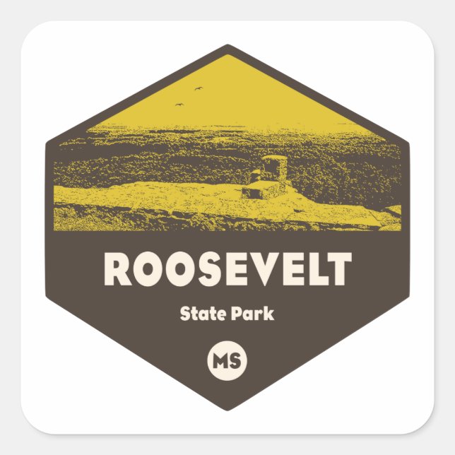 Roosevelt State Park Mississippi Square Sticker (Front)