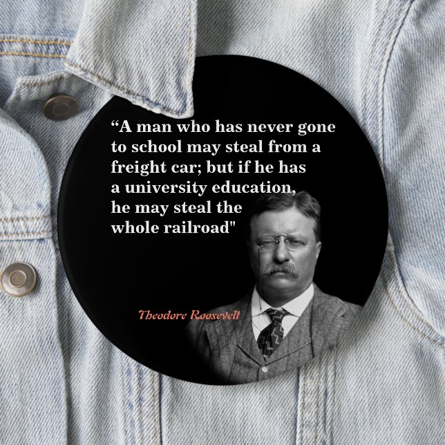 Roosevelt Theodore quote famous “teddy Roosevelt”  6 Cm Round Badge (In Situ)