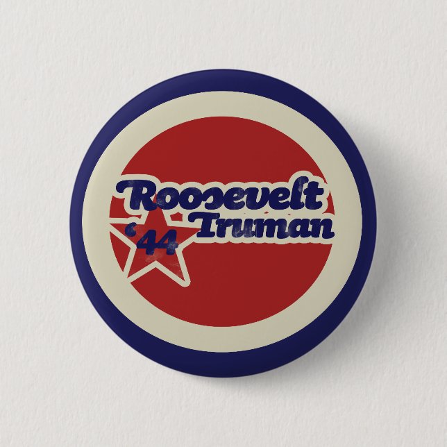 Roosevelt Truman 44 6 Cm Round Badge (Front)