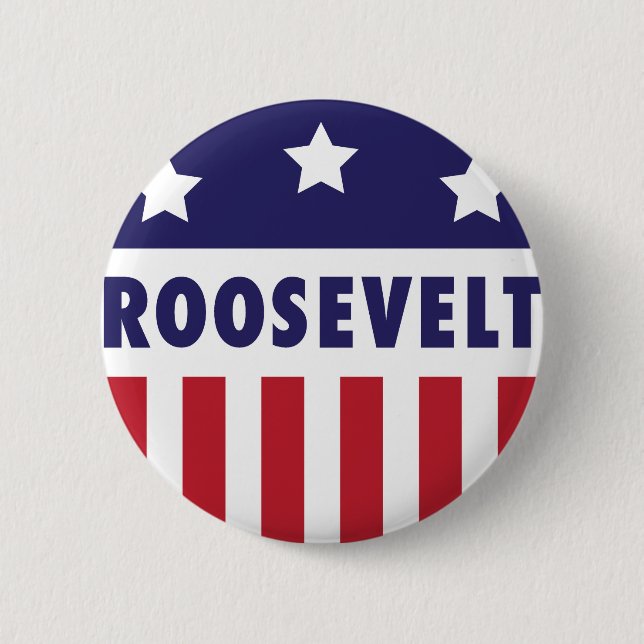 Roosevelt Vintage Campagn Logo 6 Cm Round Badge (Front)