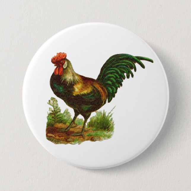 Rooster 7.5 Cm Round Badge (Front)