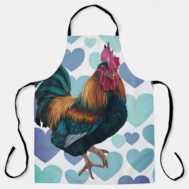 Rooster All-Over Print Kitchen Apron (Front)