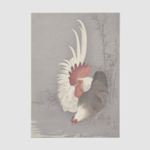 Rooster and Chicken by Ohara Koson Tissue Paper