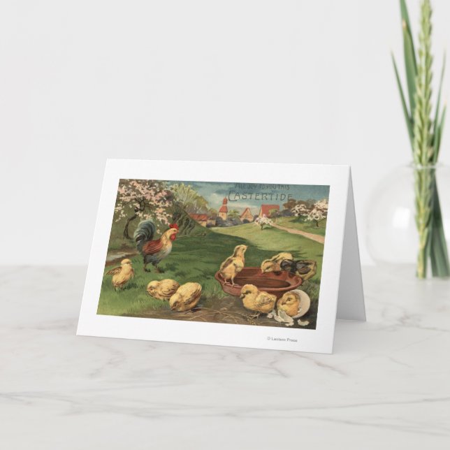 Rooster and Chicks Holiday Card (Front)