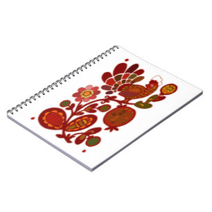ROOSTER AND FLOWERS NOTEBOOK