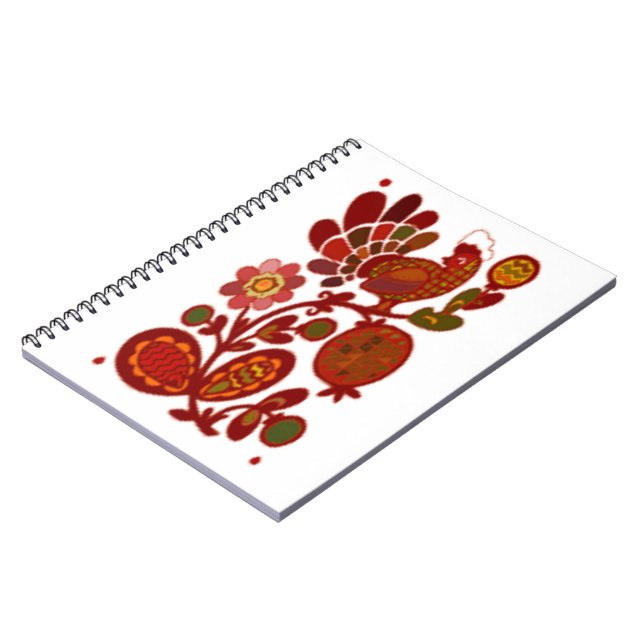 ROOSTER AND FLOWERS NOTEBOOK (Left Side)