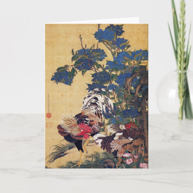 Rooster and Hen Card (Front)