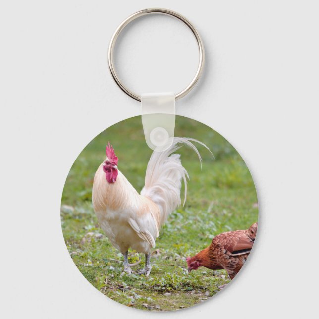 Rooster and hen key ring (Front)