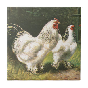 Rooster and Hen Tile