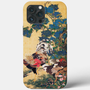 Rooster and Hen with Hydrangeas by Ito Jakuchu iPhone 13 Pro Max Case