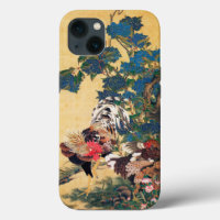 Rooster and Hen with Hydrangeas by Ito Jakuchu