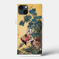 Rooster and Hen with Hydrangeas by Ito Jakuchu