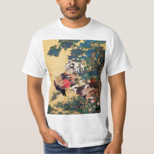 Rooster and Hen with Hydrangeas by Ito Jakuchu T-Shirt