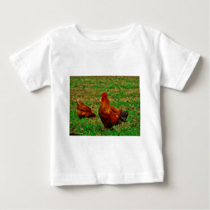 Rooster  and his chick baby T-Shirt