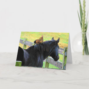 Rooster And Mare Card