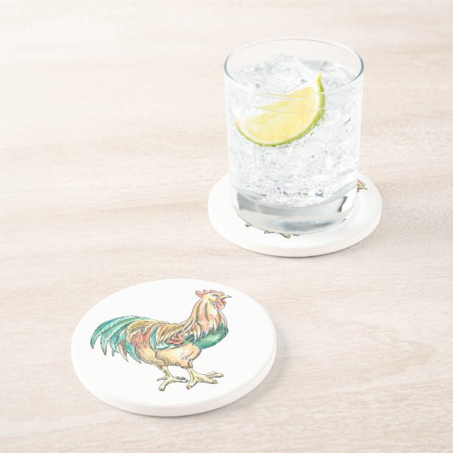 Rooster Art Coaster (Side)