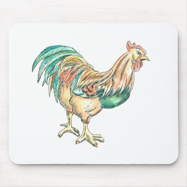 Rooster Art Mouse Mat (Front)