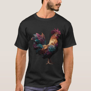 Rooster Art Poultry Art Animal Lovers Farm Chicken T-Shirt