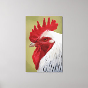 ROOSTER ART PRINT 3 PANEL STRETCHED CANVAS