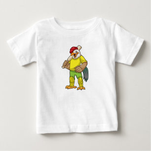Rooster as Batsman with Cricket bat Baby T-Shirt
