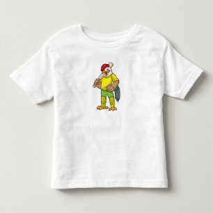 Rooster as Batsman with Cricket bat Toddler T-Shirt