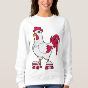 Rooster at Inline skating with Roller skates Sweatshirt