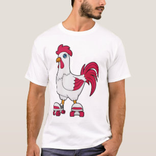 Rooster at Inline skating with Roller skates T-Shirt