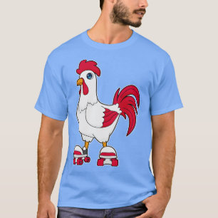 Rooster at Inline skating with Roller skates T-Shirt