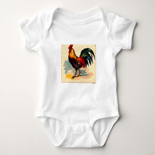 rooster baby bodysuit (Front)