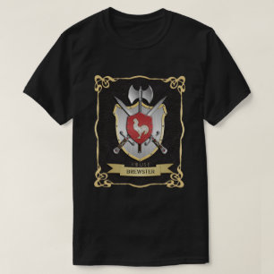 Rooster Battle Crest Sigil Black T-Shirt
