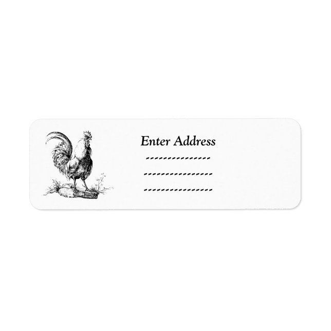 Rooster Bird Custom address label Sticker (Front)