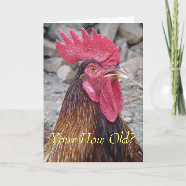 Rooster Birthday Card (Front)