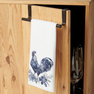 "Rooster" Blue Willow Style Tea Towel