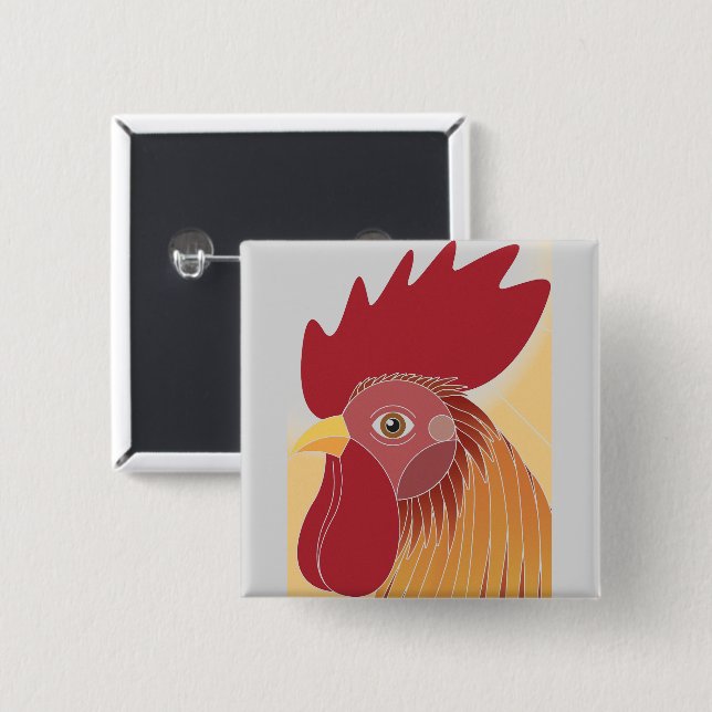 Rooster Button (Front & Back)