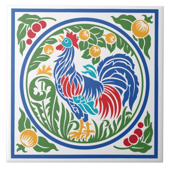 Rooster Ceramic Tile (Front)