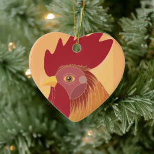 Rooster Ceramic Tree Decoration