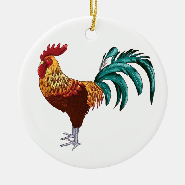 ROOSTER CERAMIC TREE DECORATION (Front)