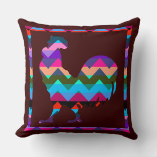Rooster Chevron Pattern Cushion