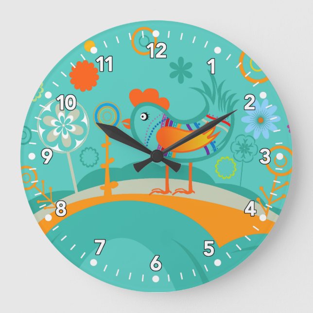 Rooster Chick Kitchen Clock (Front)