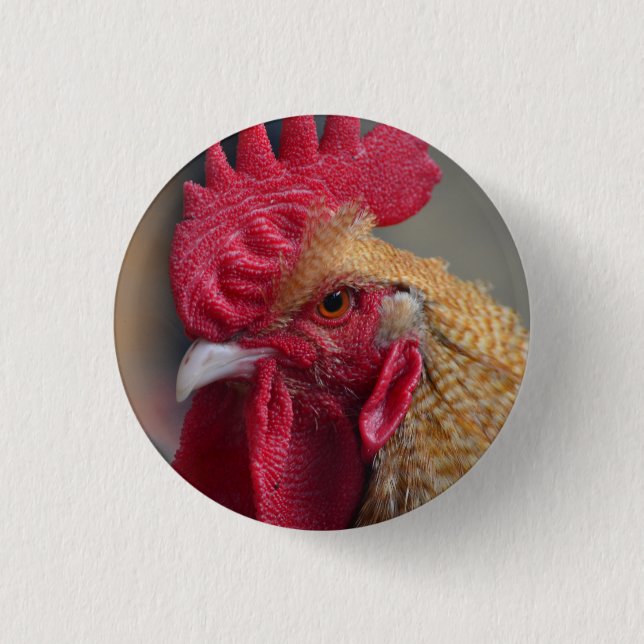 Rooster Chicken 3 Cm Round Badge (Front)