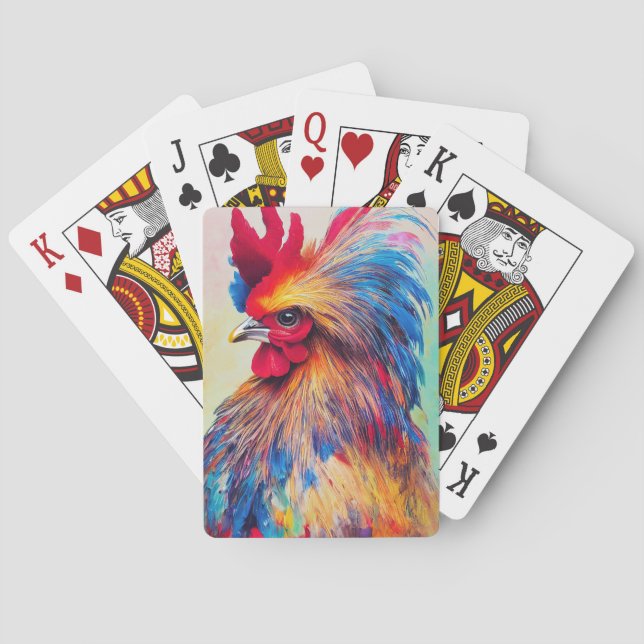 Rooster Chicken Animal Discovery Adventure Nature  Playing Cards (Back)
