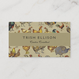 Rooster Chicken Farm Animal Poultry Country Business Card