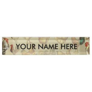 Rooster Chicken Farm Animal Poultry Country Nameplate