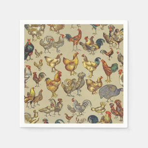 Rooster Chicken Farm Animal Poultry Country Napkin