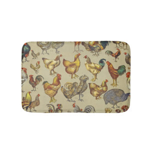 Rooster Chicken Farm Country Animal Bath Mat