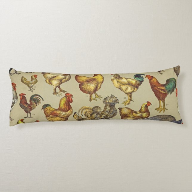 Rooster Chicken Farm Country Animal Body Cushion (Back)