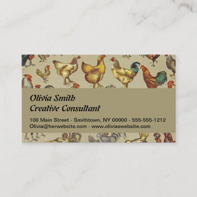 Rooster Chicken Farm Country Animal Business Card (Front)