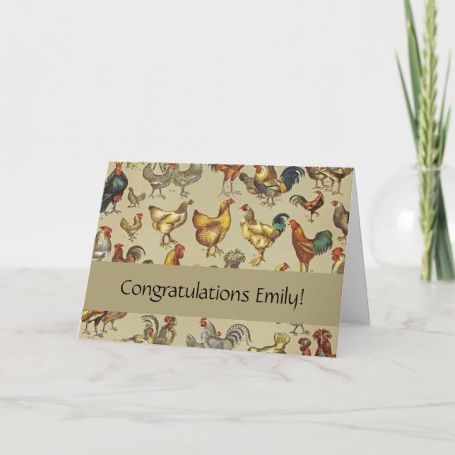 Rooster Chicken Farm Country Animal Card (Front)