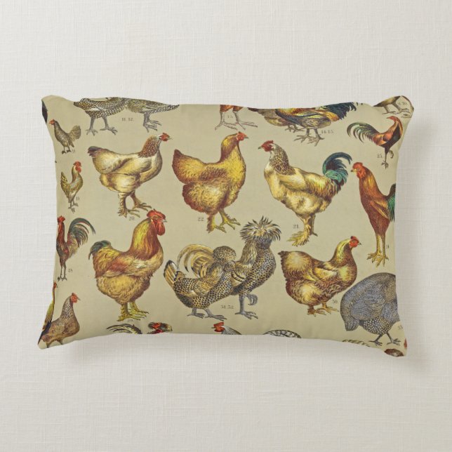 Rooster Chicken Farm Country Animal Decorative Cushion (Back)