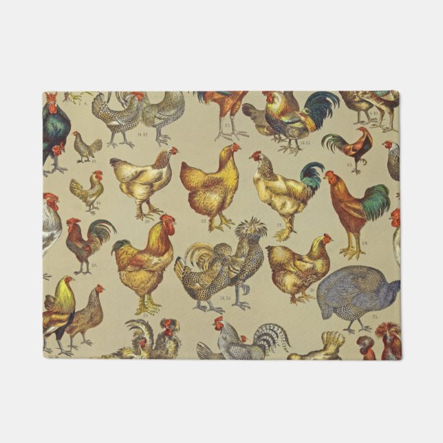 Rooster Chicken Farm Country Animal Doormat (Front)
